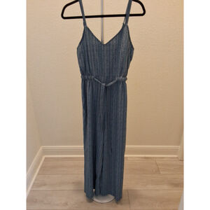 J . Glee Size PS Adjustable Strap Sleeveless Blue White With Tie At Waist Jumper